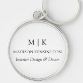 Minimalistisch monogram of Logo Business Round toe Sleutelhanger (Voorkant)