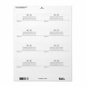 Minimalistisch monogram of Logo Business Shipping  Etiket (Full Sheet)