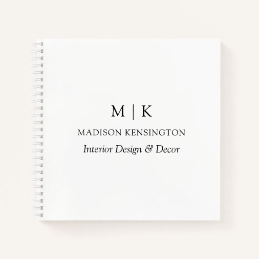 Minimalistisch monogram of Logo Business Square to Notitieboek (Voorkant)