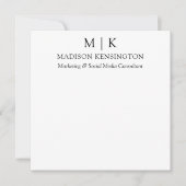 Minimalistisch monogram of Logo Business Square to Notitiekaartje (Voorkant)