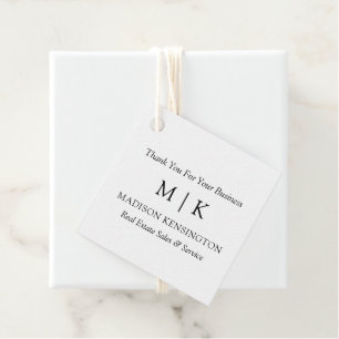 Minimalistisch monogram of Logo Business toevoegen Bedankjes Labels