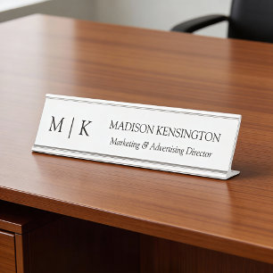 Minimalistisch monogram of Logo Business toevoegen Bureau Naambordje