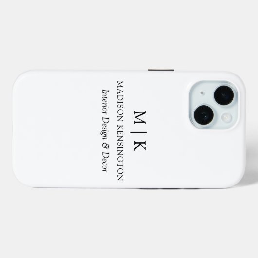 Minimalistisch monogram of Logo Business toevoegen Case-Mate iPhone Case (Achterkant (horizontaal))