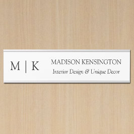 Minimalistisch monogram of Logo Business toevoegen Deurbordje