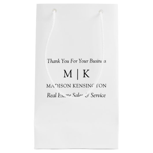 Minimalistisch monogram of Logo Business toevoegen Klein Cadeauzakje (Voorkant)