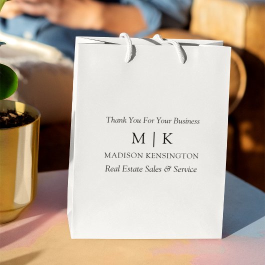 Minimalistisch monogram of Logo Business toevoegen Medium Cadeauzakje