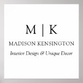 Minimalistisch monogram of Logo Business toevoegen Poster (Voorkant)