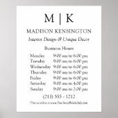 Minimalistisch monogram of Logo Business toevoegen Poster (Voorkant)