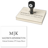 Minimalistisch monogram of Logo Business toevoegen Rubberstempel (Gestempeld)