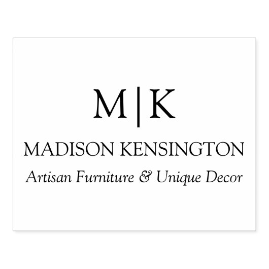 Minimalistisch monogram of Logo Business toevoegen Rubberstempel (Afrduk)