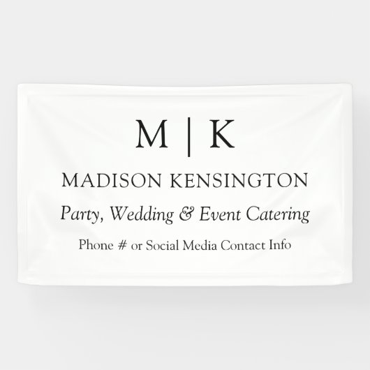 Minimalistisch monogram of Logo Business toevoegen Spandoek (Horizontaal)