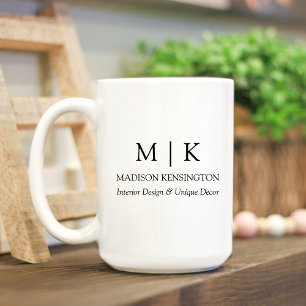 Minimalistisch Monogram of Logo Toevoegen Zakelijk Koffiemok