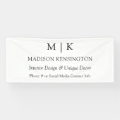 Minimalistisch monogram of voeg buiten Logo Busine Spandoek (Horizontaal)