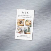 Minimalistisch monogram of voeg Logo 4 Foto's toe Magnetisch Visitekaartje (Voorbeeld)