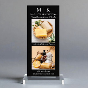 Minimalistisch monogram of Voeg Logo-bedrijfsfoto  Reclamekaart