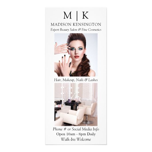 Minimalistisch monogram of voeg Logo Business 2-fo Reclamekaart (Voorkant)