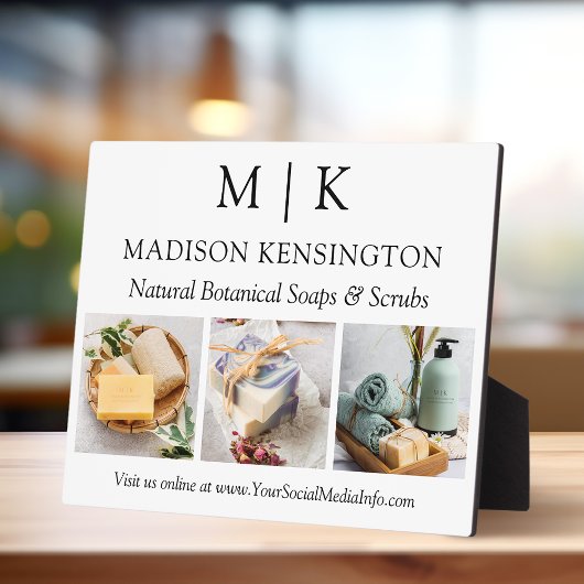 Minimalistisch monogram of voeg Logo Business 3-fo Fotoplaat