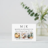 Minimalistisch monogram of voeg Logo Business 3-fo Visitekaartje (Staand voorkant)