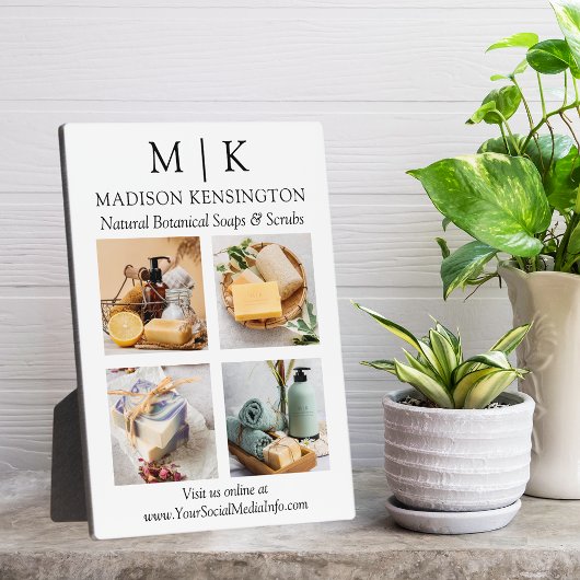 Minimalistisch monogram of voeg Logo Business 4-fo Fotoplaat