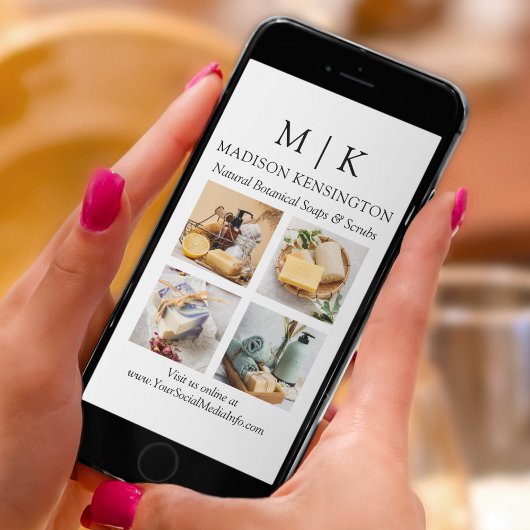 Minimalistisch monogram of voeg Logo Business 4-fo Kaart