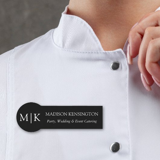 Minimalistisch monogram of voeg Logo Business Roun Naamplaatje