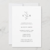 Minimalistisch Monogram Olijfblad Bachelorette Par Kaart (Voorkant)