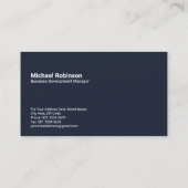 Minimalistisch monogram op marineblauw | SAN Serif Visitekaartje (Achterkant)