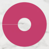 Minimalistisch monogram op roze wortelhout wijnglaslabel (Achterkant)