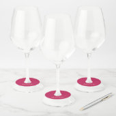 Minimalistisch monogram op roze wortelhout wijnglaslabel (Set)