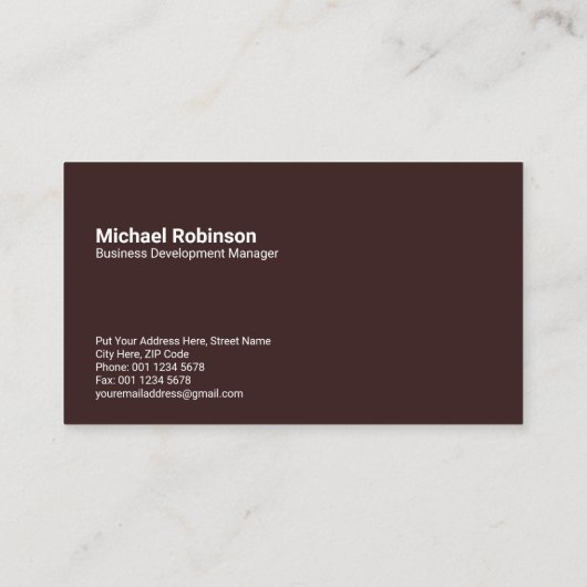 Minimalistisch Monogram op rustieke Maroon | SAN S Visitekaartje (Achterkant)