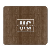 Minimalistisch Monogram Paar Bruiloft Jubileum Snijplank (Voorkant)