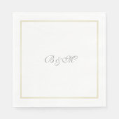minimalistisch monogram/paar-initialen servetten (Voorkant)