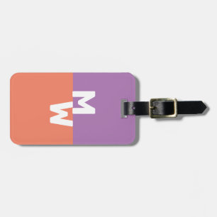 Minimalistisch Monogram Pastel Twee Toon Bagagelabel