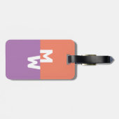 Minimalistisch Monogram Pastel Twee Toon Bagagelabel (Achterkant horizontaal)