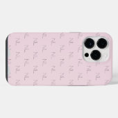 Minimalistisch monogram patroon iPhone hoesje (Achterkant horizontaal)