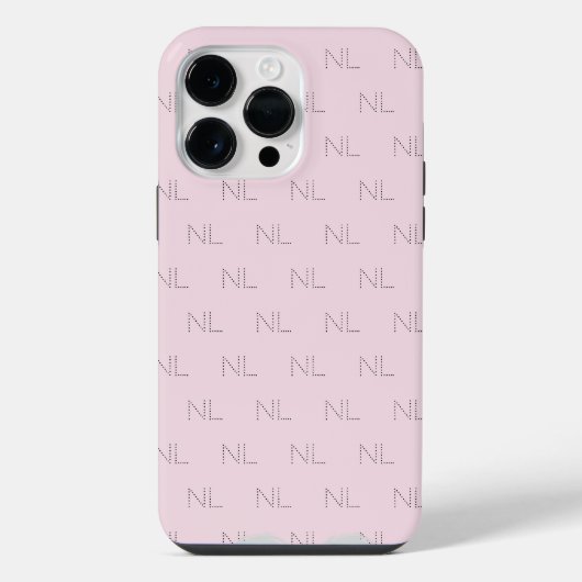 Minimalistisch monogram patroon iPhone hoesje (Achterkant)