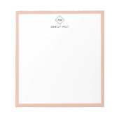 Minimalistisch Monogram Persoonlijk Briefpapier No Notitieblok (Voorkant)