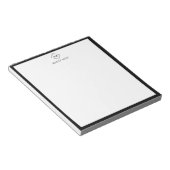 Minimalistisch Monogram Persoonlijk Briefpapier No Notitieblok (Schuin)