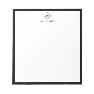 Minimalistisch Monogram Persoonlijk Briefpapier No Notitieblok
