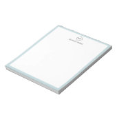 Minimalistisch Monogram Persoonlijk Briefpapier No Notitieblok (Linkerzijde)