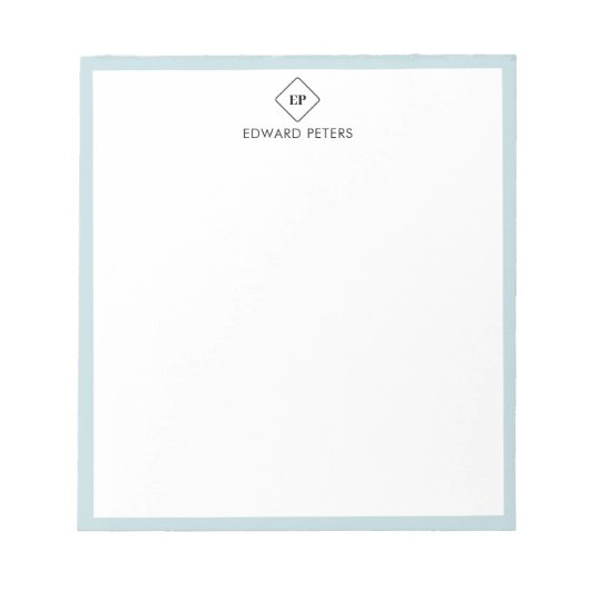 Minimalistisch Monogram Persoonlijk Briefpapier No Notitieblok (Voorkant)