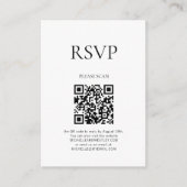 Minimalistisch Monogram QR Code Bruiloft RSVP Informatiekaartje (Voorkant)