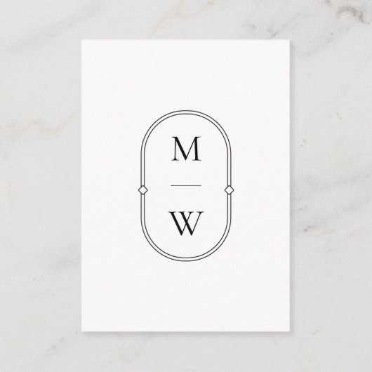 Minimalistisch Monogram QR Code Bruiloft Website Informatiekaartje (Achterkant)