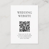 Minimalistisch Monogram QR Code Bruiloft Website Informatiekaartje (Voorkant)