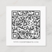 Minimalistisch Monogram QR Code Teal Vierkante Visitekaartje (Achterkant)