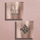 Minimalistisch Monogram QR Code Vierkante Visitekaartje