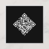 Minimalistisch Monogram QR Code Vierkante Visitekaartje (Achterkant)