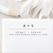 Minimalistisch Monogram Retouradres voor Huwelijk Etiket (Insitu)