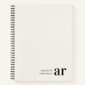 Minimalistisch  monogram Retro Typografie Notitieboek (Voorkant)