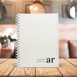 Minimalistisch  monogram Retro Typografie Notitieboek